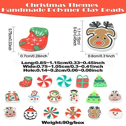 200Pcs Christmas Themes Handmade Polymer Clay Beads&nbsp;CLAY-CJ0001-95