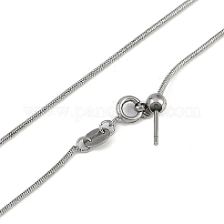 201 Stainless Steel Round Snake Chain Necklaces&nbsp;NJEW-H042-04P-01