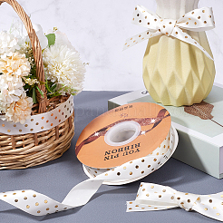 Gold Stamping Polka Dot Polyester Printed Ribbon&nbsp;OCOR-WH20006-25B
