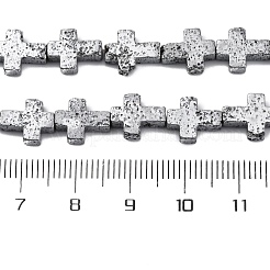 Electroplated Natural Lava Rock Beads Strands&nbsp;G-A256-A01-01D