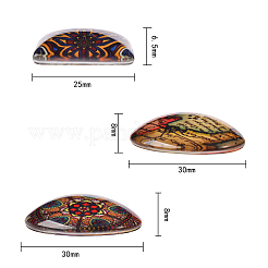 3Sets 3 Style Glass Cabochons&nbsp;sgGGLA-SZ0001-06