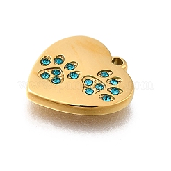 304 Stainless Steel Rhinestone Pendants&nbsp;STAS-R159-55G-04