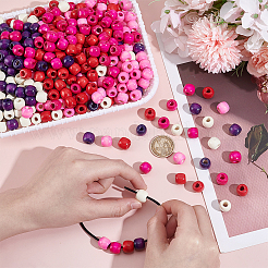 550Pcs 5 Colors Wood European Beads&nbsp;WOOD-GA0001-94