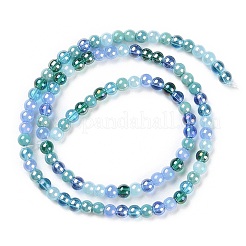 Transperant Electroplate Glass Beads Strands&nbsp;X-GLAA-P056-4mm-B03