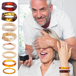 8Pcs 8 Styles Acrylic & Resin Bangles for Women&nbsp;BJEW-UN0001-94