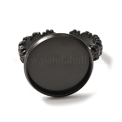 Flower 304 Stainless Steel Cuff Ring Components&nbsp;STAS-P454-05E-B