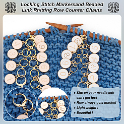 Brass Link Knitting Row Counter Chains&nbsp;HJEW-BC00009