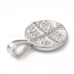 Rack Plating Brass Micro Pave Cubic Zirconia Pendants&nbsp;KK-R143-04P