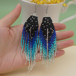 Ethnic Style Handmade Glass Seed Beads Arrow Dangle Earrings&nbsp;DN0413