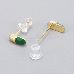 Brass Enamel Stud Earrings&nbsp;EJEW-L231-66