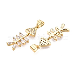 Brass Micro Pave Cubic Zirconia Pendants&nbsp;KK-T070-34G