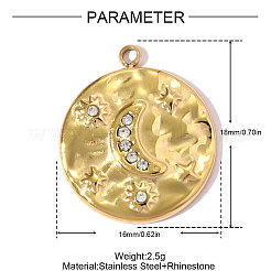 Textured 304 Stainless Steel Pendants&nbsp;STAS-OY008-22G