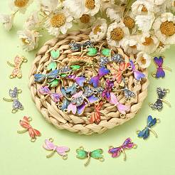 45Pcs 9 Colors Insect Theme Alloy Enamel Connector Charms&nbsp;ENAM-CJ0003-83