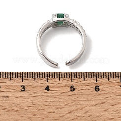 Brass Micro Pave Cubic Zirconia Cuff Open Rings for Women&nbsp;RJEW-L343-04P-02