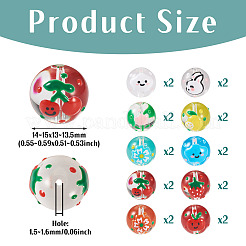20Pcs 10 Colors Transparent Glass Beads&nbsp;LAMP-TA0001-08