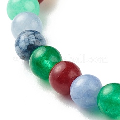 Natural White Jade Round Beads Stretch Bracelet for Her&nbsp;BJEW-JB06950-01