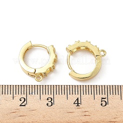 Brass Micro Pave Clear Cubic Zirconia Hoop Earring Findings&nbsp;KK-G536-08G