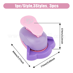 3Pcs 3 Colors Plastic Craft Punch&nbsp;TOOL-HY0001-03