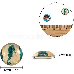 Flatback Glass Cabochons for DIY Projects&nbsp;GGLA-PH0005-12mm-06D