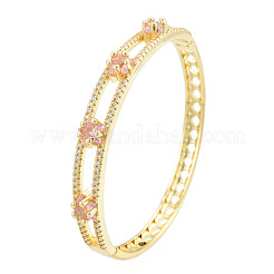 Cubic Zirconia Star Hinged Bangle&nbsp;BJEW-N012-050