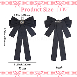 Bowknot Tie Polyester Rhinestone Brooches&nbsp;JEWB-WH20006-11