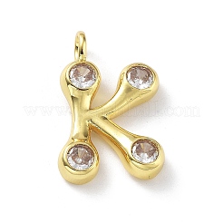26Pcs 26 Styles Rack Plating Brass Micro Pave Cubic Zirconia Pendants&nbsp;KK-P247-09G