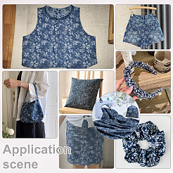 Flower Pattern Polycotton Fabrics&nbsp;DIY-WH0128-90A