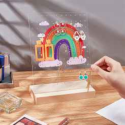 Transparent Acrylic Slant Back Earring Display Stands&nbsp;EDIS-WH0035-20B-03