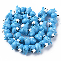 Opaque Handmade Bumpy Lampwork Beads Strands&nbsp;LAMP-T007-19-A02