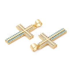 Brass Micro Pave Cubic Zirconia Pendants&nbsp;KK-D027-03G