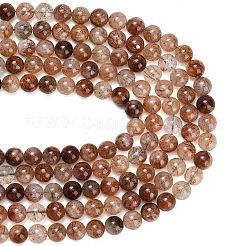 Natural Black Gold Rutilated Quartz Beads Strands&nbsp;G-L657-B02-12mm