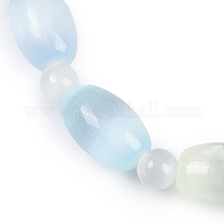 Natural Selenite Beaded Stretch Bracelets for Women&nbsp;BJEW-F481-01A