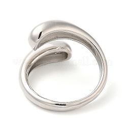 Brass Teardrop Open Cuff Ring for Women&nbsp;RJEW-M148-03P