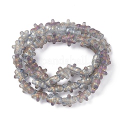 Half Rainbow Plated Forsted Electroplate Glass Beads&nbsp;GLAA-P005-HR02