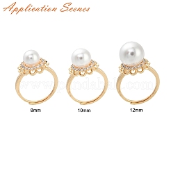 Adjustable Brass Micro Cubic Zirconia Finger Ring Settings&nbsp;KK-T062-64G-NF