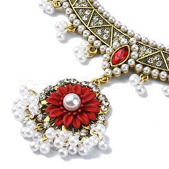 ABS Plastic Pearl & Rhinestone Oval Jewelry Set&nbsp;SJEW-D011-01A-G