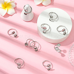16Pcs 304 Stainless Steel Open Cuff Ring Findings&nbsp;STAS-BBC0008-18