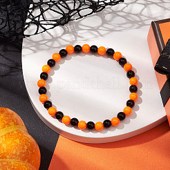 Halloween 6mm Round Plastic Beaded Stretch Bracelets for Women Men&nbsp;BJEW-JB10573