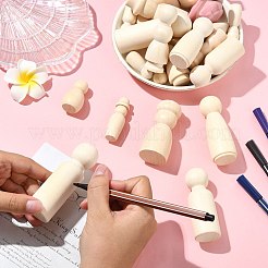 29Pcs 29 Styles Unfinished Schima Wood Puppet&nbsp;WOOD-CJ0002-53