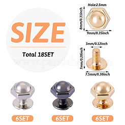 18 Sets 3 Colors Iron Screws&nbsp;FIND-TA0006-28B