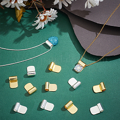 18Pcs 2 Styles Rack Plating Brass Glue-on Flat Pad Bails&nbsp;KK-AR0001-80A