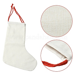 Linen Heat Transfer Christmas Stocking Pendant Decorations&nbsp;AJEW-YWC0001-09