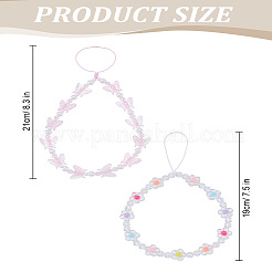 2Pcs 2 Styles Plastic Mobile Straps&nbsp;HJEW-LP0001-16