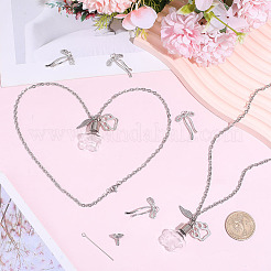 2Pcs 304 Stainless Steel Pendant Necklaces&nbsp;NJEW-DR00038