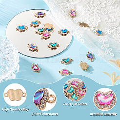 48Pcs 4 Colors Alloy Crystal Rhinestone Connector Charms&nbsp;FIND-SW0001-26