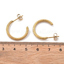 304 Stainless Steel Twist C-Shaped Stud Earrings&nbsp;EJEW-R017-03G-01