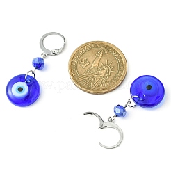 Evil Eye Glass Leverback Earrings&nbsp;EJEW-JE05573-02