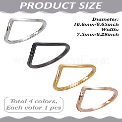 4Pcs 4 Colors Stainless Steel Finger Rings for Women&nbsp;RJEW-LP0001-30