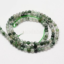 Natural Moss Agate Beads Strands&nbsp;X-G-N0184-07-2mm