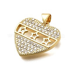 Brass Micro Pave Cubic Zirconia Pendants&nbsp;KK-C087-06G